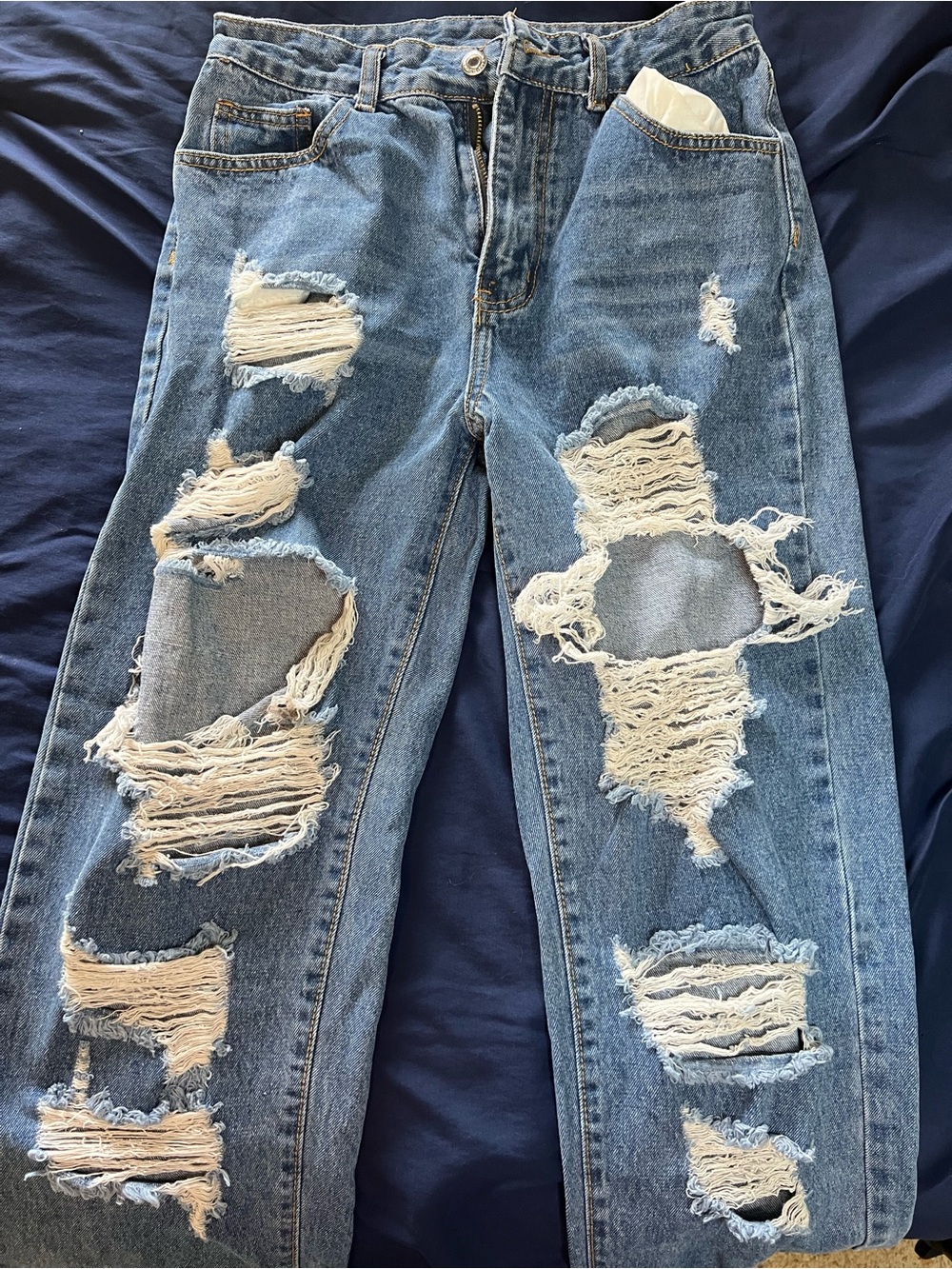 SHEIN Size 4 Distressed Light Blue Women’s Ripped Jeans